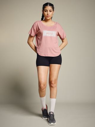 MKH Women Pink Classic Modern Typography Graphic T-Shirt