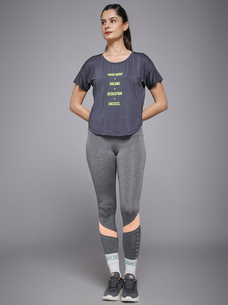MKH Women Grey Weekend Contemporary Printed T-Shirt
