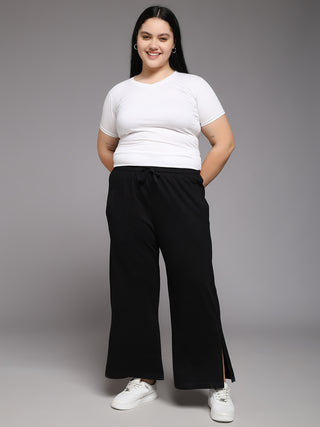 MKH Women Plus Size Black Everyday Lounge Pants