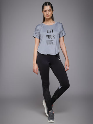 MKH Women Light Grey SwiftStride Gym Workout Top
