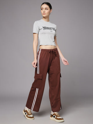MKH Women Brown Running Track Pants