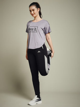 MKH Women Lavender Trendy Graphic Printed Casual T-Shirt