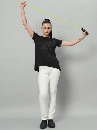 MKH Women Black Active Training Wear T-Shirt for Running