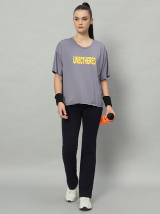 MKH Women Grey Lightweight Fitness T-Shirt for Gym and Running