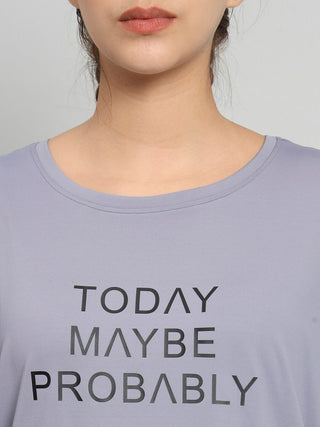 MKH Women Lavender Performance Activewear T-Shirt