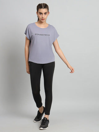 MKH Women Lavender Quick Dry Fitness T-Shirt