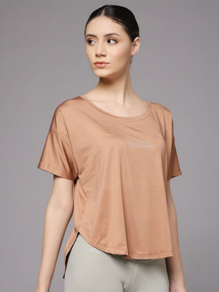 MKH Women Brown Everyday Contemporary Printed T-Shirt