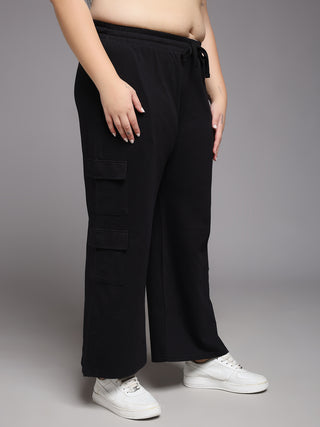 MKH Women Plus Size Black Premium Track Pants