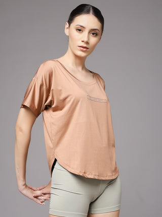 MKH Mocha Women Rapid Motion Gym T-Shirt