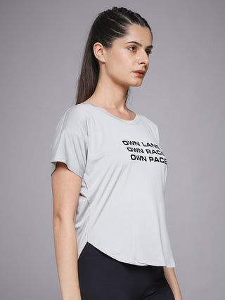 MKH Sand Grey Women Fresh Core Gym T-Shirt