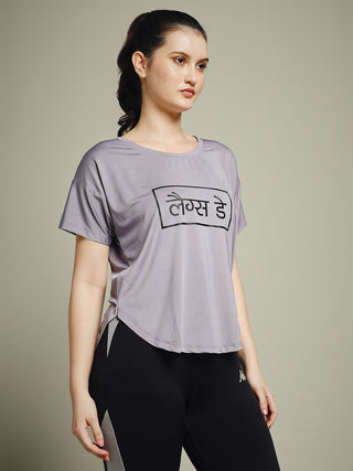 MKH Women Lavender Trendy Graphic Printed Casual T-Shirt