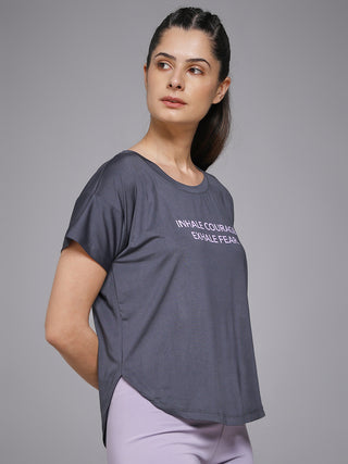 MKH Dark Grey Women AirSprint Running Fitness T-Shirt