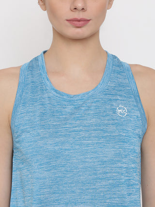 MKH Women Blue Breathable Training Wear T-Shirt for Gym Sessions