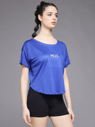 MKH Women Blue Soft Comfort Gym Wear T-Shirt for Daily Activity