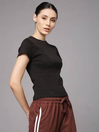 MKH Dark Olive Comfort Stretch Ribbed T-Shirt