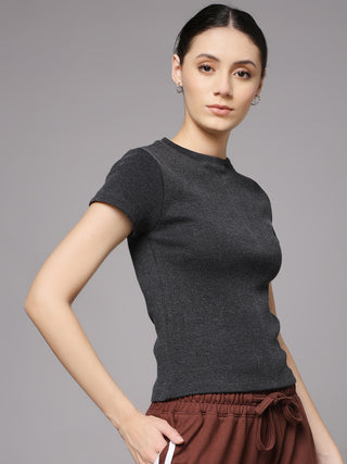MKH Anthra Fitted Rib Structure T-Shirt