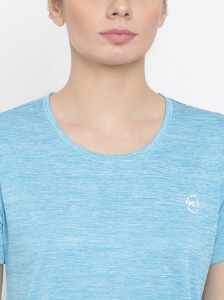 MKH Women Sea Green Soft Fabric Activity T-Shirt for Gym Training