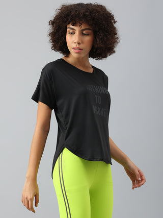 MKH Nothing To Prove Women Black Dri-Fit Relaxed Fit T-Shirt