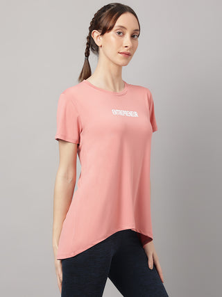 MKH Women Pink Soft Comfort Sports T-Shirt for Gym Training