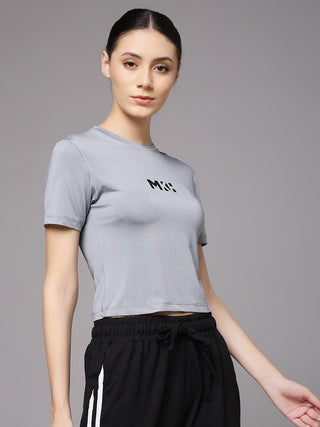 MKH Women Light Grey Performance Training T-Shirt