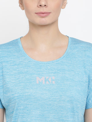 MKH Women Sea Green Comfortable Outdoor Fitness T-Shirt for Workout