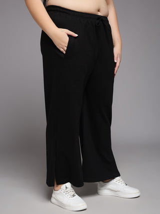 MKH Women Plus Size Black Everyday Lounge Pants