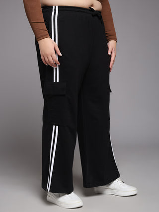 MKH Women Plus Size Black Everyday Track Pants