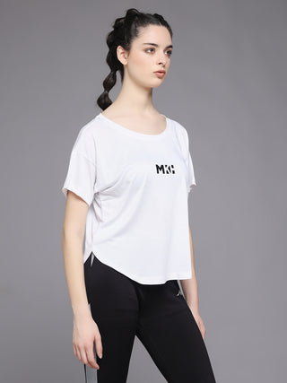 MKH Women White Breathable Outdoor Activity T-Shirt for Summer Wear