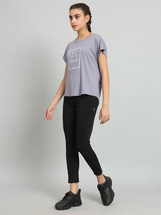 MKH Women Lavender Gym Workout T-Shirt