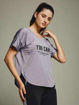 MKH Women Lavender Weekend Contemporary Printed T-Shirt
