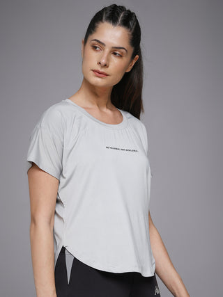 MKH Women Grey Lifestyle Urban Casual Printed T-Shirt