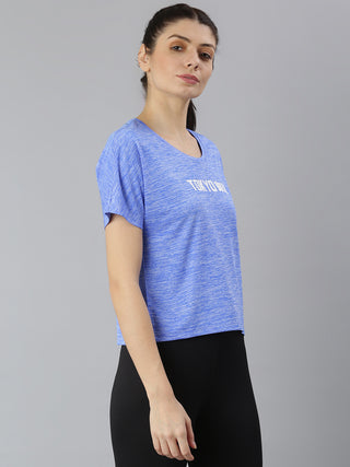 TOKYO WOMEN BLUE DRI-FIT CROP TOP