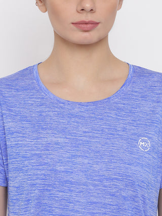 MKH Women Blue Lightweight Running Wear T-Shirt for Outdoor Fitness