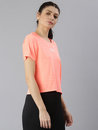 MKH Women Orange Soft Comfort Training T-Shirt for Fitness Routine
