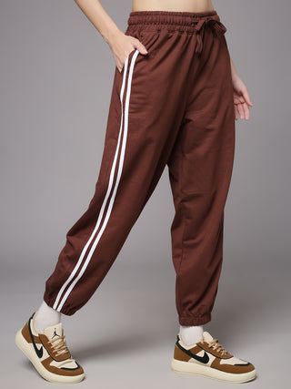 MKH Women Brown Wide Leg Lounge Pants