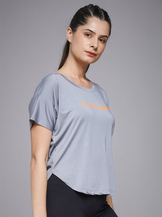 MKH Light Grey Women SweatLock Performance Gym T-Shirt