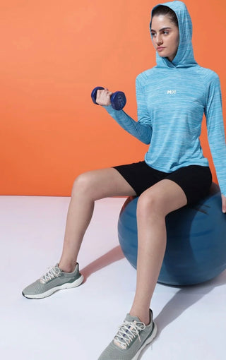 MKH Women Sea Green Dynamic Fit Sports Full Sleeves T-Shirt