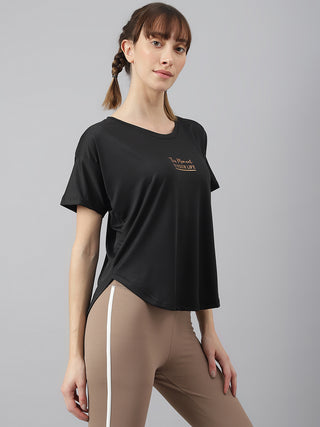 MKH Black Women Moment Dri-Fit Relaxed Fit T-Shirt