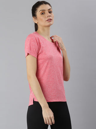 MKH Women Pink Lightweight Sports Top for Fitness Training