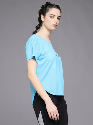 MKH Women Blue Comfortable Outdoor Training T-Shirt for Daily Wear