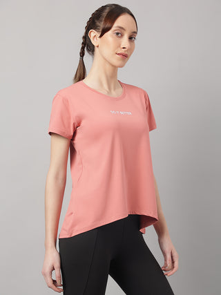 MKH Women Pink Breathable Gym Training T-Shirt for Outdoor Use