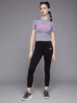 MKH Women Lavender Round Neck Fitness T-Shirt