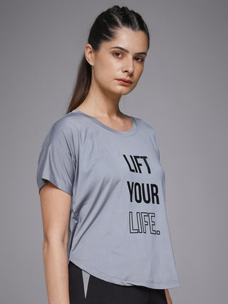 MKH Women Light Grey SwiftStride Gym Workout Top