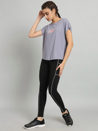 MKH Women Lavender Moisture Wicking Sports T-Shirt