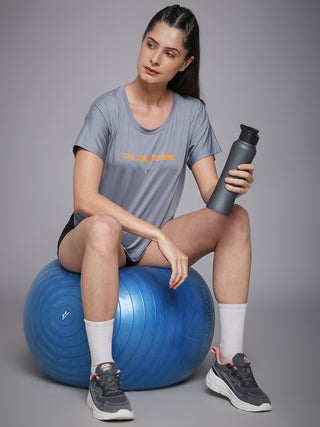 MKH Light Grey Women SweatLock Performance Gym T-Shirt