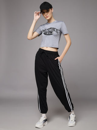 MKH Women Light Grey Stylish Workout & Gym T-Shirt