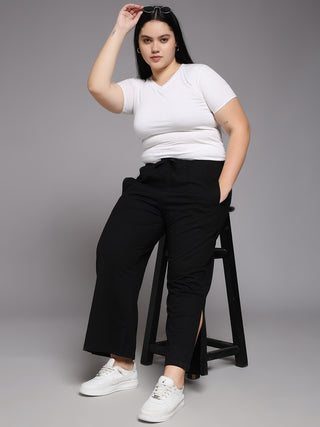 MKH Women Plus Size Black Everyday Lounge Pants