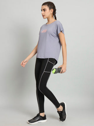 MKH Women Lavender Moisture Wicking Sports T-Shirt