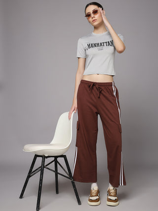 MKH Women Brown Running Track Pants