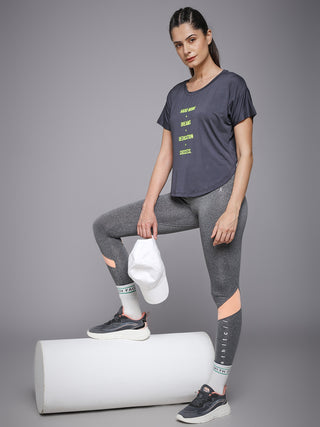 MKH Women Grey Weekend Contemporary Printed T-Shirt